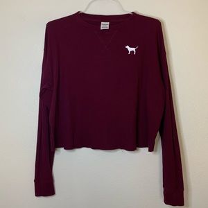 Victoria Secret PINK burgundy Long Sleeve Tee